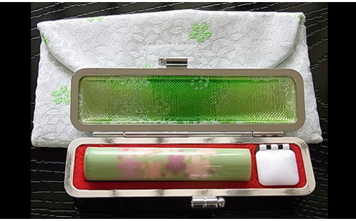 老舗はんこメーカーが作った、かわいいさくら満天のハンコセット [5839-1329] 緑