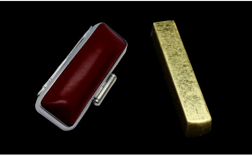 【甲州手彫印章　煌雅印】名刺印　象牙7.5mm角　（印材選択）[5839-1572] 金箔象牙・牛革赤ケース