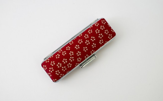甲州印伝印鑑ケース(大) [5839-1947] 小桜　赤　16.5mm