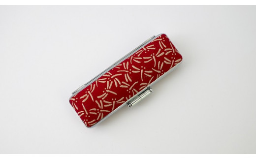 甲州印伝印鑑ケース(中) [5839-1948] トンボ　赤　15mm