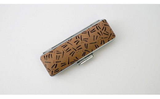 甲州印伝印鑑ケース(小) [5839-1949] トンボ　ロコ茶　12mm