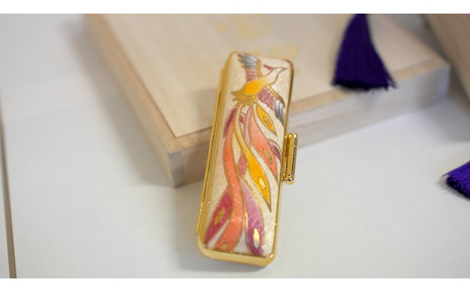 ローズクウォーツ13.5mm丸×60mm丈　実印又は銀行印　鳳凰ケース付　桐箱入り[5839-2022]