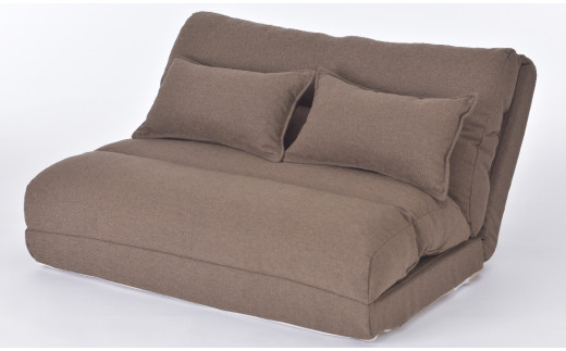 1台4役 カウチにもなるソファベッド・ライド　クッション２個付き（モカブラウン）[5839-9400]