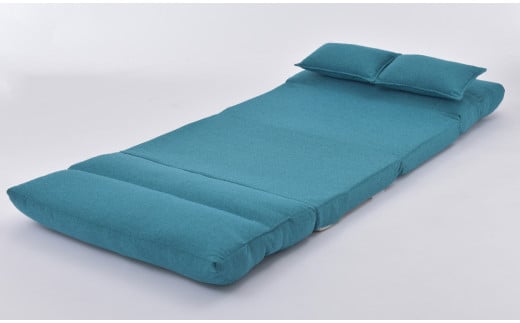 1台4役 カウチにもなるソファベッド・ライド　クッション２個付き（ターコイズ）[5839-9401]