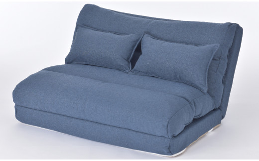 1台4役 カウチにもなるソファベッド・ライド　クッション２個付き（インディゴ）[5839-9402]