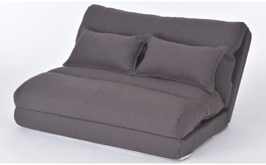 1台4役 カウチにもなるソファベッド・ライド　クッション２個付き（スモークグレー）[5839-9403]