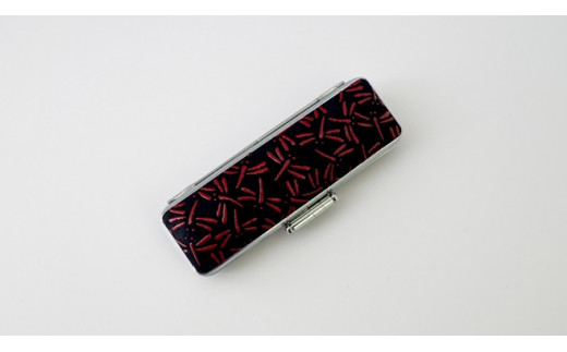 甲州印伝印鑑ケース(中) [5839-1948] トンボ　紺　13.5mm