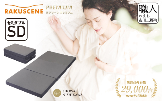 昭和西川 ラクシーン プレミアム マットレス セミダブル 体圧分散 通気性 寝返りサポート 理想的な寝姿勢 快眠 不眠解消 夫婦 背骨 不眠 蒸れにくい 新生活 健康 熟睡 引越し ふとん [5839-2058]