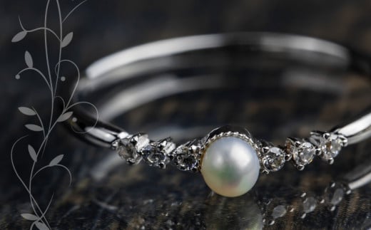 pt900 淡水 パール & 0.06ct ダイヤモンド リング 指輪 （RP-MR-0586） 鑑別書 保証書 ケース 付 ／ ジュエリー アクセサリー 宝石 プラチナ ギフト プレゼント 贈り物 記念日 お祝い 誕生日 人気 高級 山梨県 西桂町【n0527_liz_B】