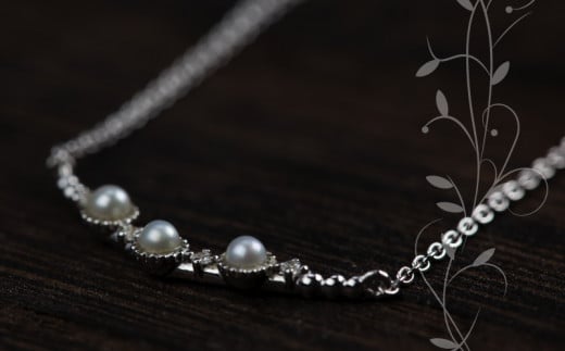 淡水 パール & 0.02ct ダイヤモンド ネックレス （RP-MN-0493） 鑑別書 保証書 ケース 付 ／ ジュエリー アクセサリー 宝石 ギフト プレゼント 贈り物 記念日 お祝い 誕生日 人気 高級 山梨県 西桂町【n0531_liz_B】