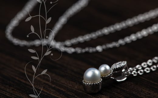 淡水 パール & 0.01ct ダイヤモンド ネックレス （RP-MN-0494） 鑑別書 保証書 ケース 付 ／ ジュエリー アクセサリー 宝石 ギフト プレゼント 贈り物 記念日 お祝い 誕生日 人気 高級 山梨県 西桂町【n0532_liz_B】