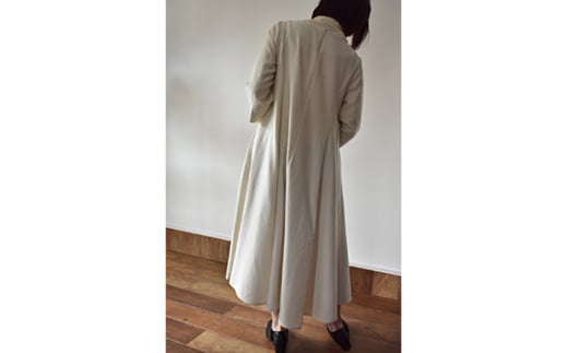 No.422 ふんわりコットンワンピース　M　ベージュ ／ オーガニックコットン 朱子織り 上品 山梨県【n0422_mut】