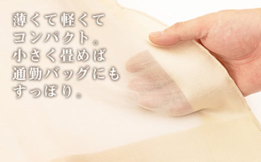 No.254 シルクカシミヤストール　「Frame」white ／ ファッション 織物 染物 山梨県【n0254_mut_A】