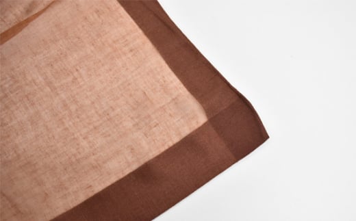 No.255 シルクカシミヤストール　「Frame」brown ／ ファッション 織物 染物 山梨県【n0255_mut_A】