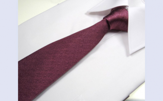 No.332 ネクタイ　富士桜工房　梨地無地　長春色 ／ シルク おしゃれ 山梨県 特産品【n0332_yam_A】