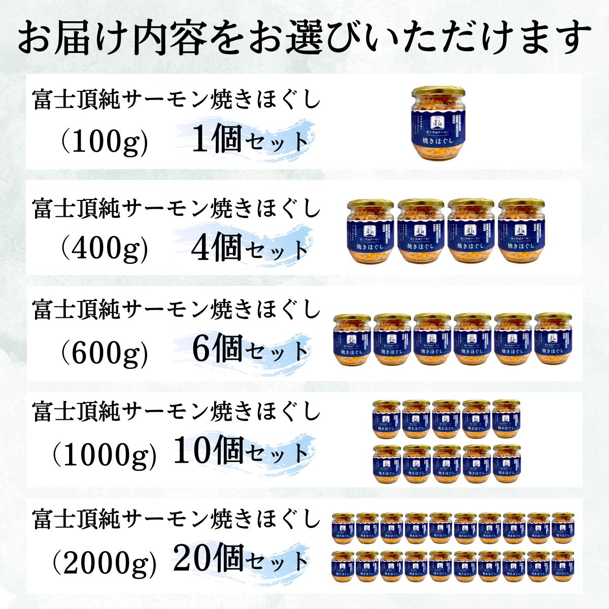 富士頂純サーモン こだわり焼き魚セット 焼きほぐしの瓶詰め 【１瓶】 富士山麓のきれいな天然水で養殖された安心安全なサーモン 完全無投薬・ワクチンフリー・アニサキスフリー・サステナブル 鮭 フレーク 焼き鮭【n0618-01_nes】 1瓶