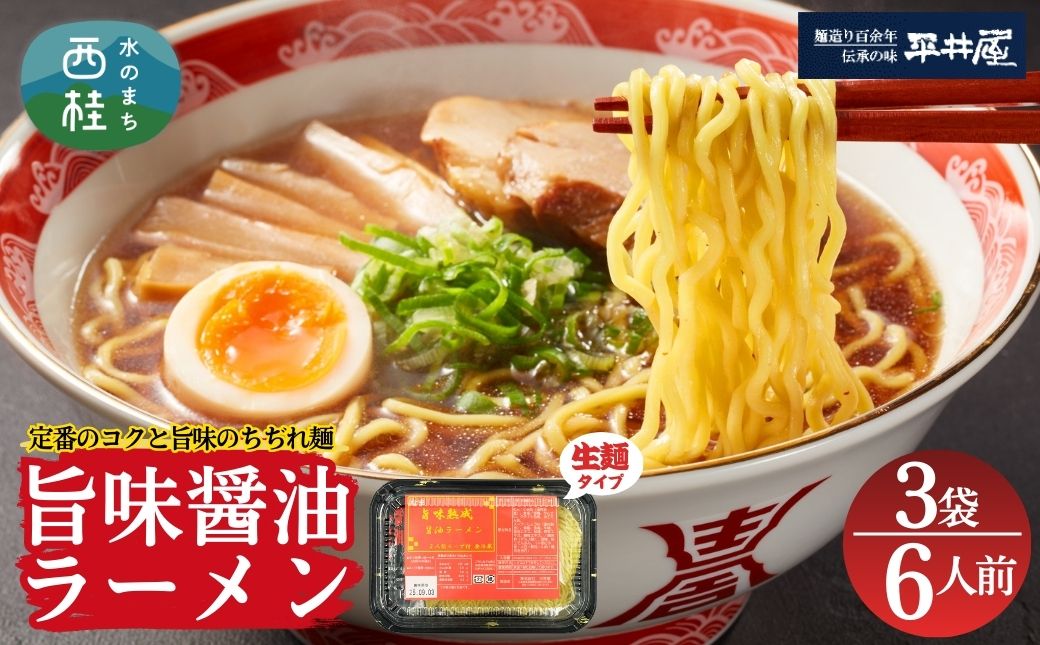 [訳あり］旨味醤油ラーメン 6人前 (2人前×3パック)  富士山麓の水で練り上げたおいしいラーメン 旨味の効いたスープ付 ／ セット 拉麺 ちぢれ麺 送料無料 山梨県 特産品【n0629-03_hir】 3パック
