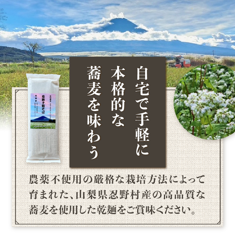 忍野十割そば　乾麺200g×10袋　計2000g