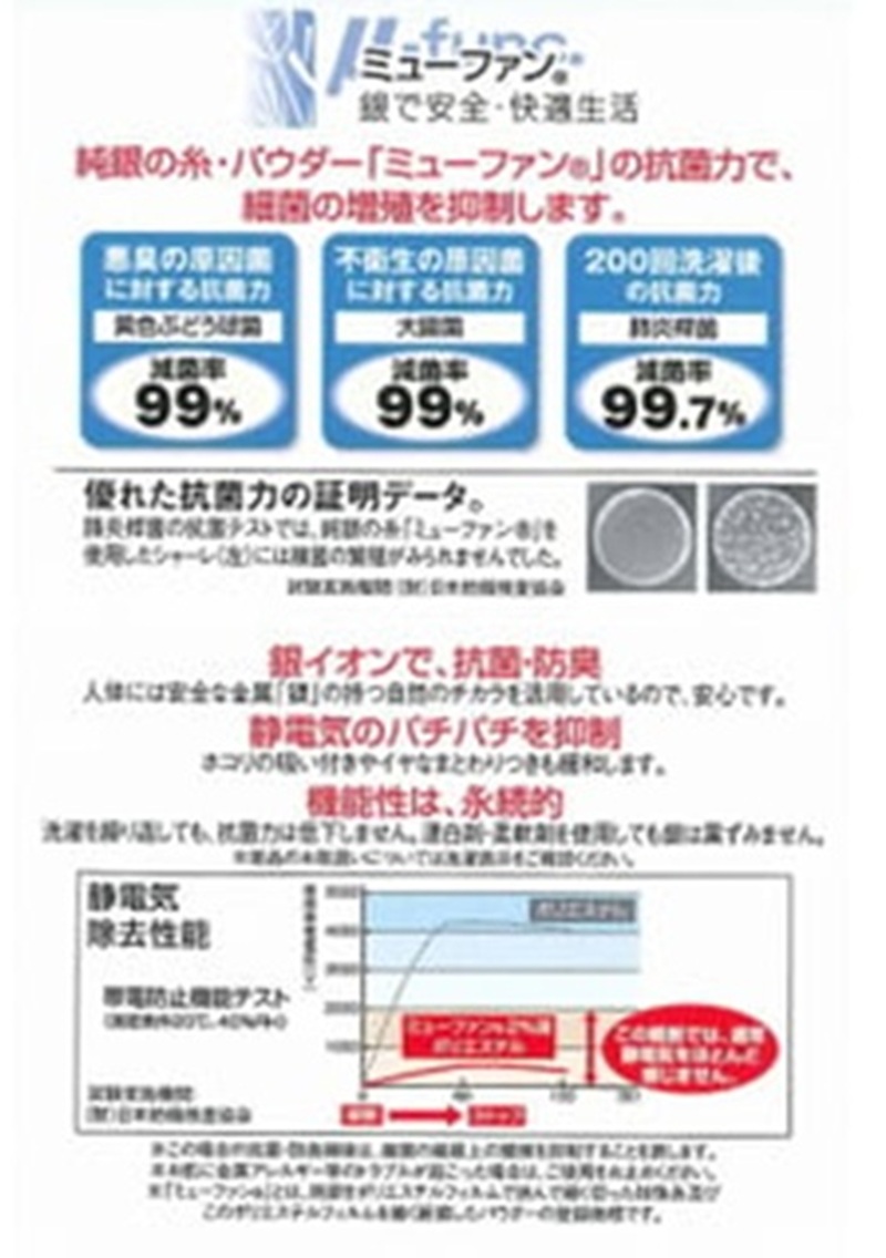 羽毛ふとん（純銀糸入、抗菌力で細菌の繁殖をシャット・アウト）　Silver Clean (シルバークリーン）　ダブル（190ｃｍ×210ｃｍ）