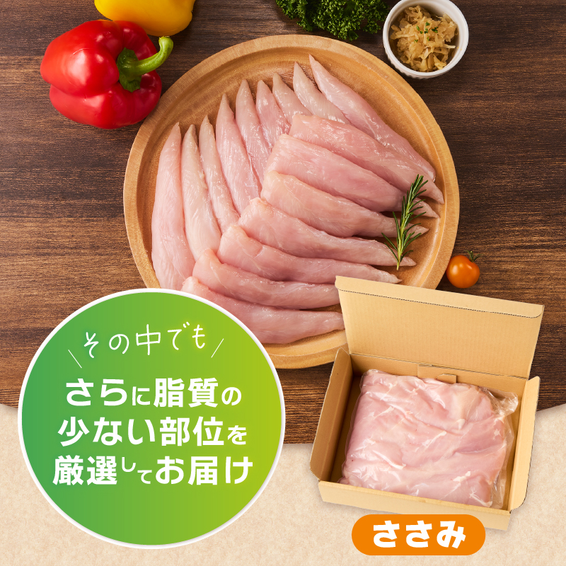 ＼＼3ヶ月定期便／／山梨県産＜健味鶏＞ささみ（計2kg×3ヶ月）