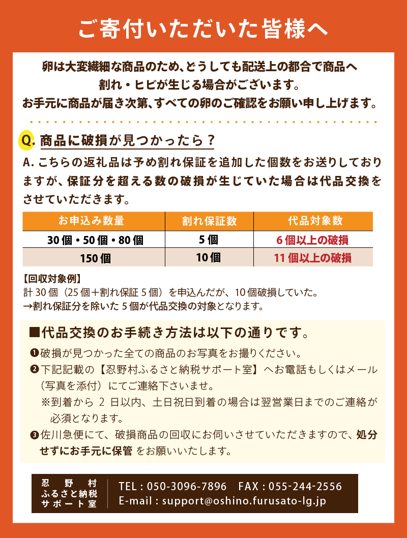【4月配送分】”忍野の卵”旨味のピンク玉※卵140個+割れ保証10個　計150個