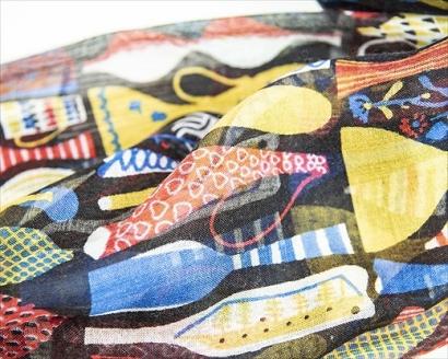 シルク×カシミアストール「ポテリー」マルチカラー[スティグリンドベリ]（男女兼用）天然素材ストール専門店muto FAA4033