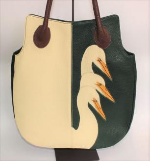 「鞄工房　香」二色トートバッグ 鳥 FAA3037