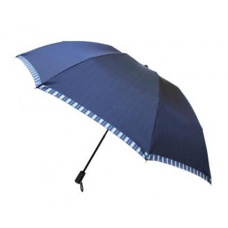 槙田商店 【紳士折り畳み雨傘】紺 Tie Plain×Stripe FAA5003