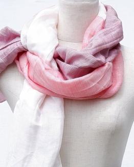 富士桜工房リネン×シルクストール「さらつや」ローズ　通気性に優れたストール！ FAA4013