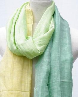 富士桜工房リネン×シルクストール「さらつや」ライム　通気性に優れたストール！ FAA4012