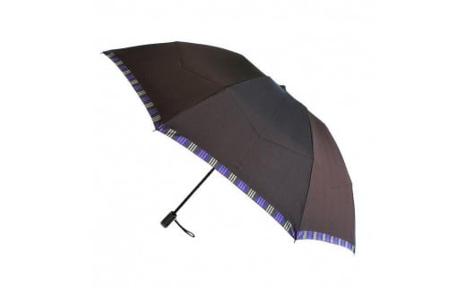 槙田商店 【紳士折りたたみ雨傘】Tie Plain×Stripe 茶 FAA5001