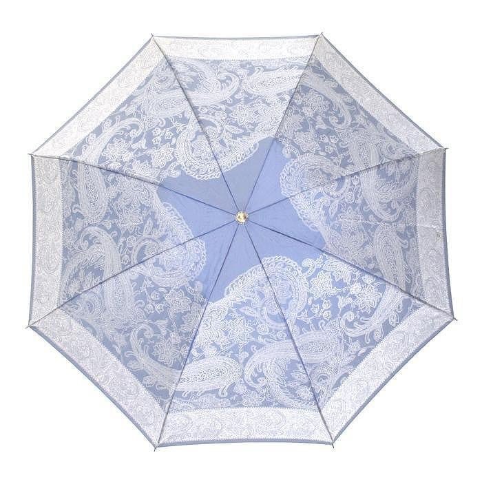 槙田商店【晴雨兼用 折りたたみ傘】kirie ペイズリー:ミステリアスブルー FAA5032