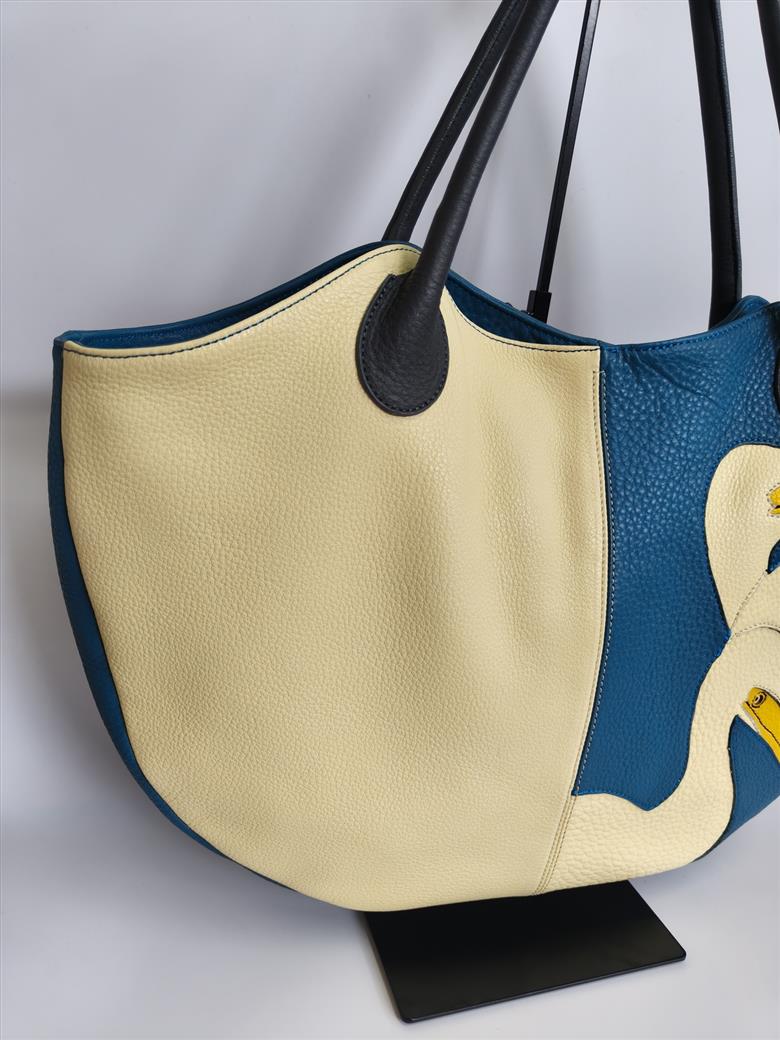 「鞄工房　香」鳥の二色トートバッグ （横型） FAA7066