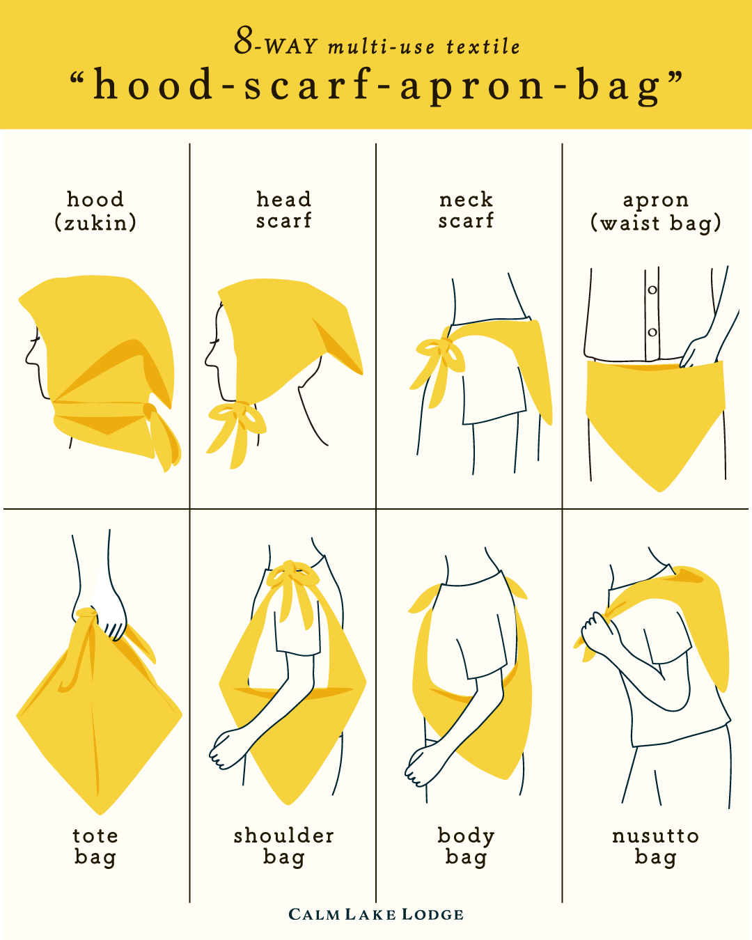 hood-scarf-apron-bag(フードスカーフエプロンバッグ) "5 lakes ranger" FET001-d