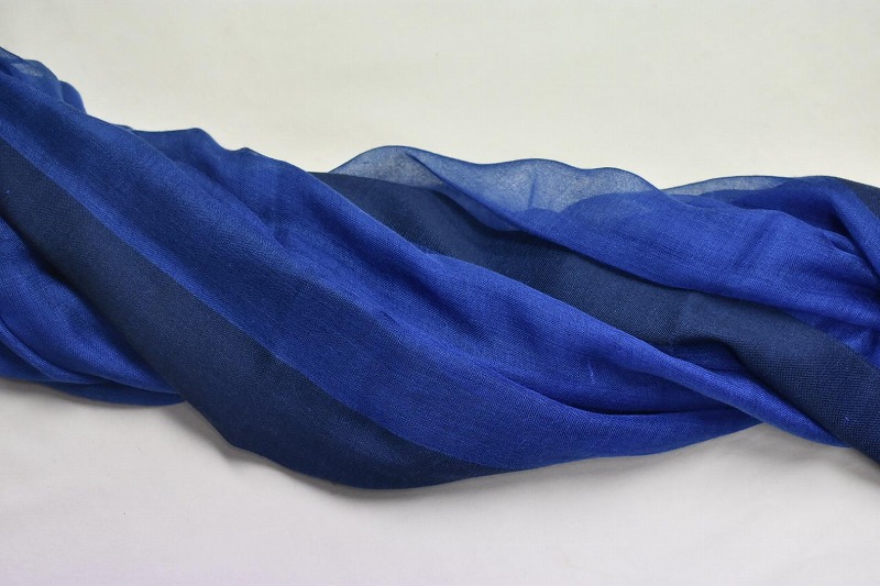 シルク×カシミヤストール Frame(ブルー)(男女兼用)天然素材ストール専門店muto FAA4027