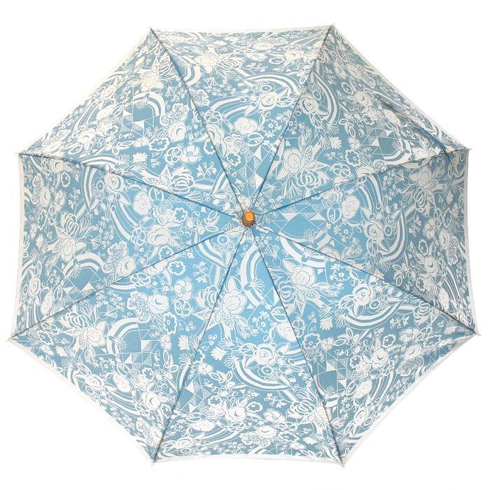 槙田商店【晴雨兼用】長傘 kirie 更紗：レイクブルー FAA5046