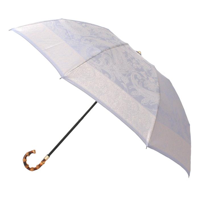 槙田商店【晴雨兼用 折りたたみ傘】kirieペイズリー:アイスブルー FAA5035