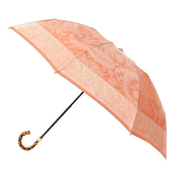 槙田商店【晴雨兼用 折りたたみ傘】kirieペイズリー:ビンテージアプリコット FAA5036