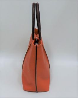 「鞄工房　香」センターライントートバッグ オレンジ FAA3021