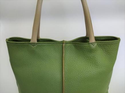 「鞄工房　香」センターライントートバッグ（グリーン） FAA3022