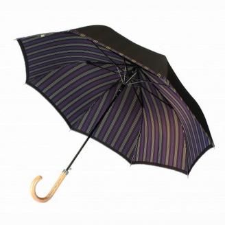 槙田商店【紳士雨傘】長傘 Tie Plain×Stripe 茶 FAA5006