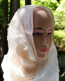 富士桜工房リネン×シルクストール「さらつや」ピンクベージュ 通気性に優れたストール！ FAA4011