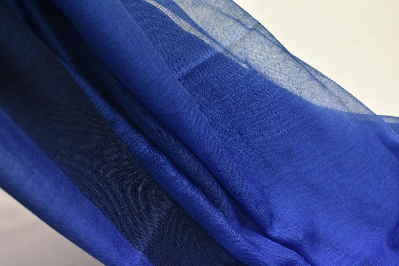 シルク×カシミヤストール Frame(ブルー)(男女兼用)天然素材ストール専門店muto FAA4027