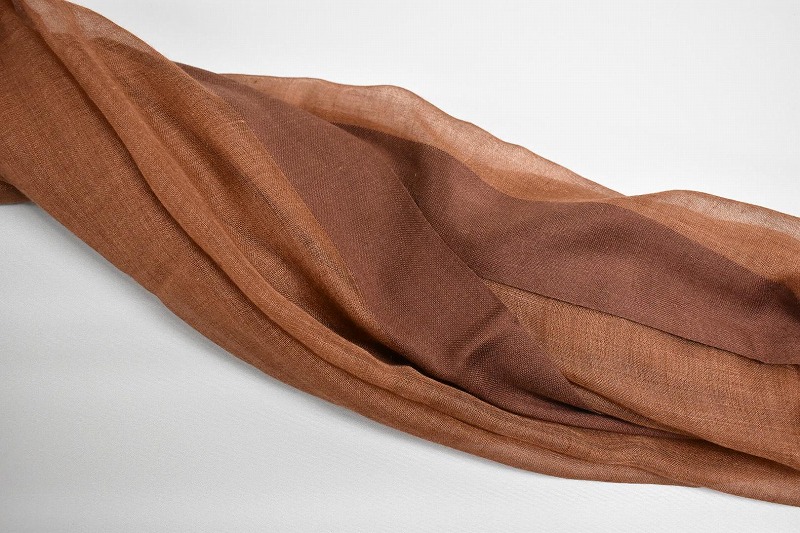 シルク×カシミヤストール Frame(ブラウン)(男女兼用)天然素材ストール専門店muto FAA4026