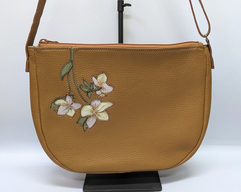 「鞄工房　香」 薄型ショルダーバッグ 花 FAA3043