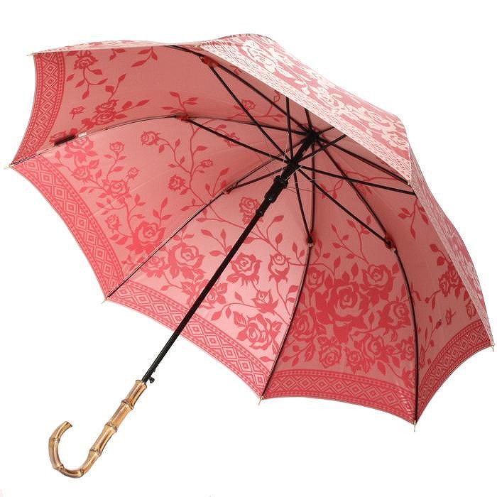 槙田商店【晴雨兼用】長傘 kirie バラ：フレンチレッド FAA5040