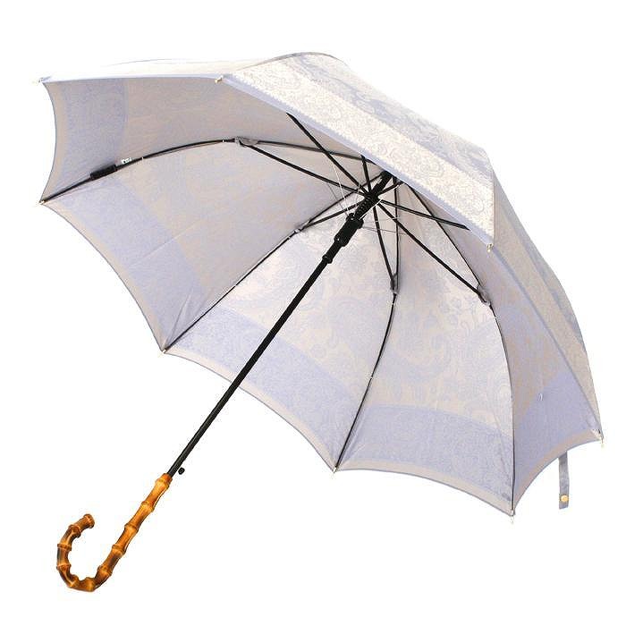 槙田商店【晴雨兼用】長傘 kirie ペイズリー:アイスブルー FAA5041