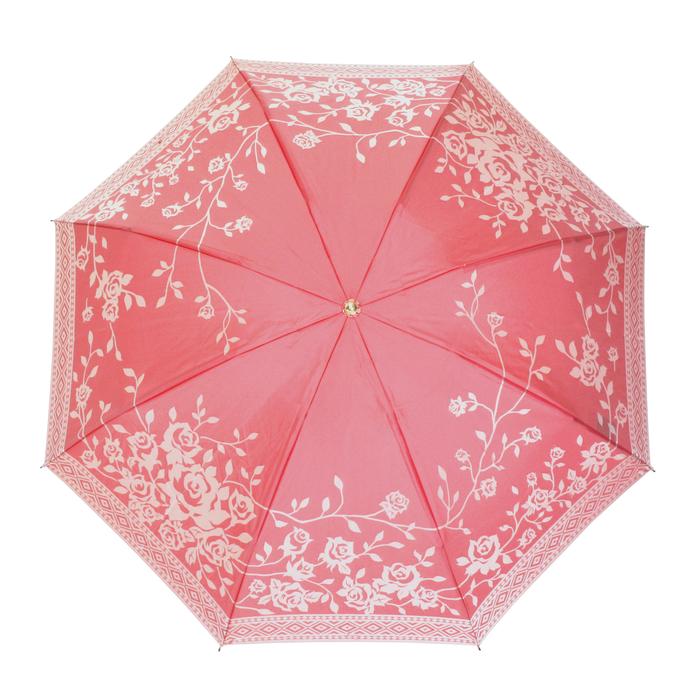 槙田商店【晴雨兼用 折りたたみ傘】kirie バラ：フレンチレッド FAA5029
