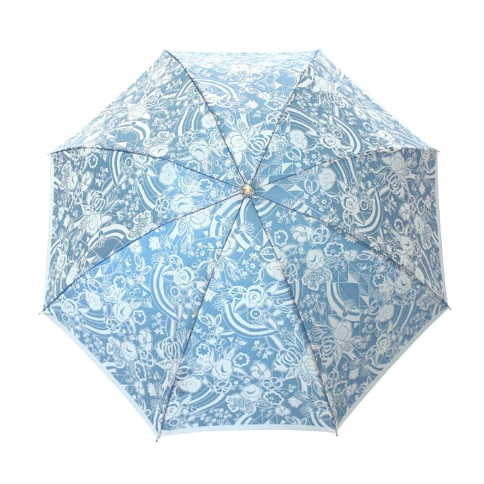 槙田商店【晴雨兼用 折りたたみ傘】kirie 更紗：レイクブルー FAA5034