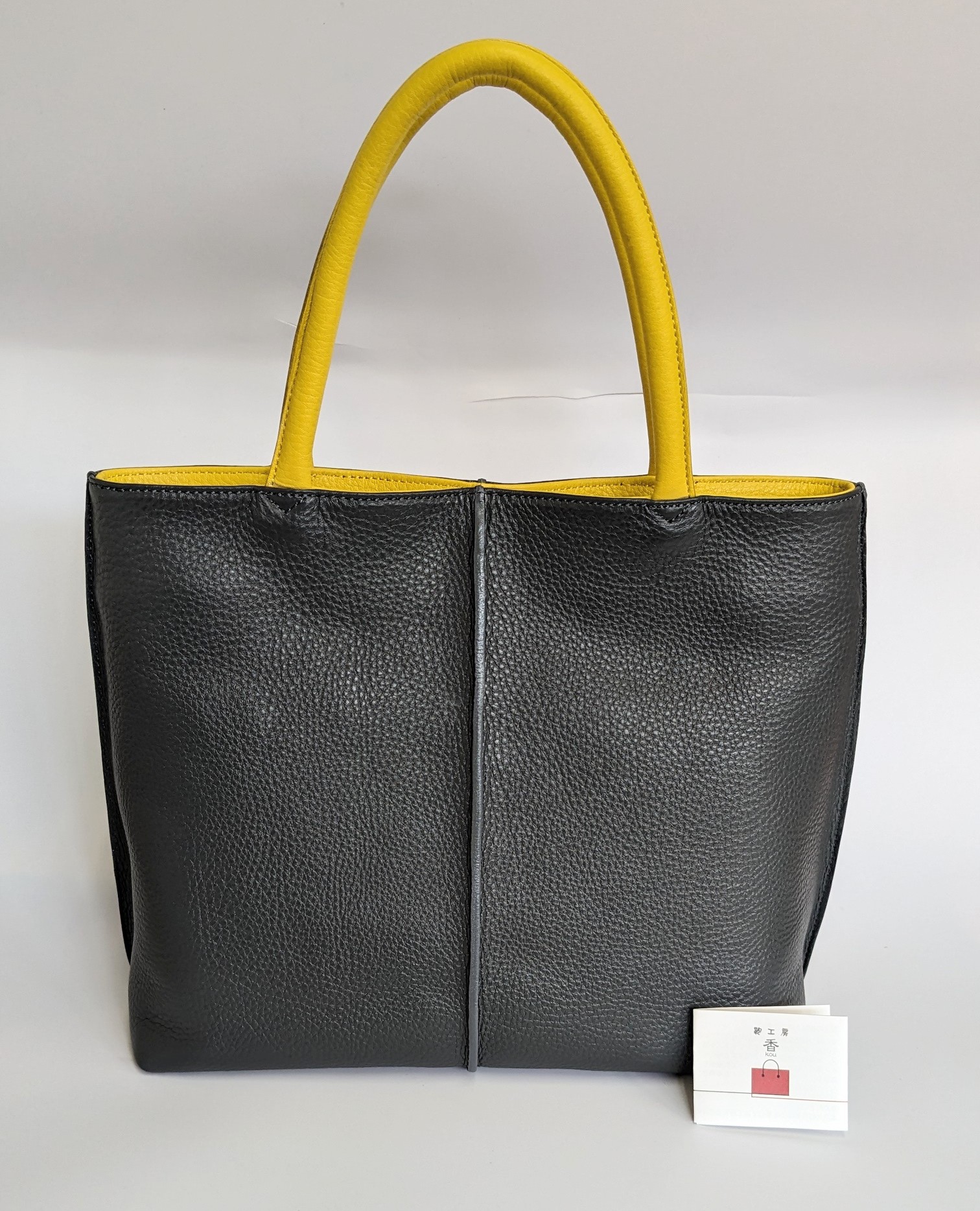 「鞄工房　香」センターライントートバッグ（グレー） FAA7061